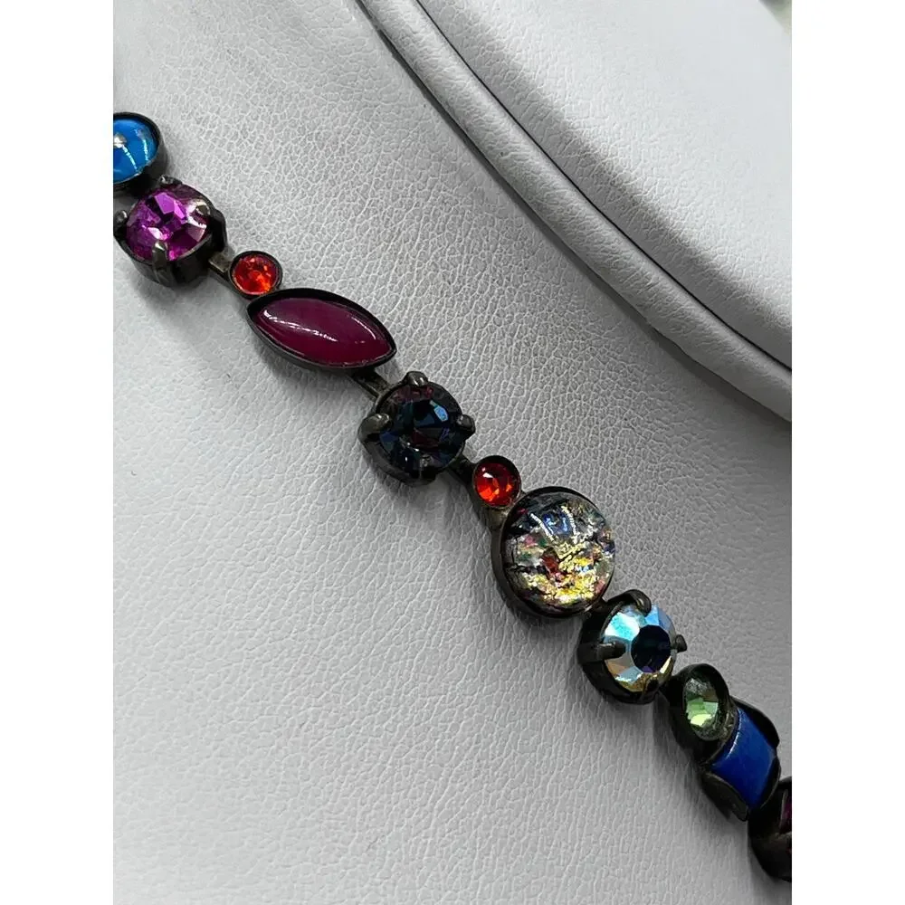 Sorrelli Southwest Brights Antique Gold Plated Classic Tee-Shirt Tennis Necklace